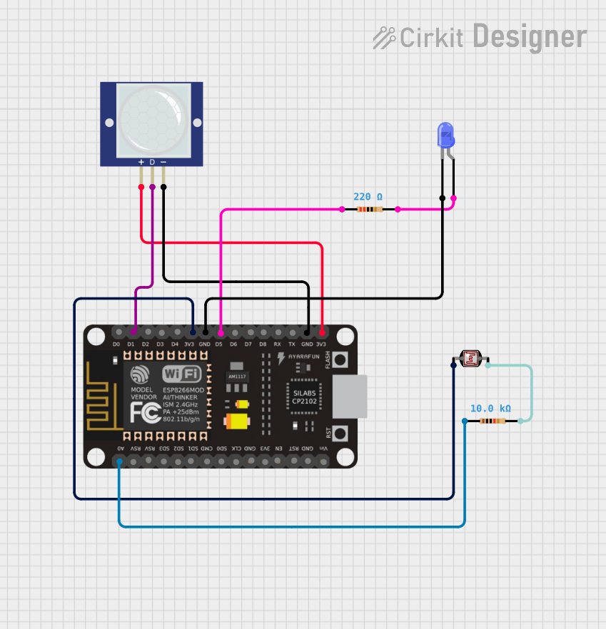 Image of ESP8266 NodeMCU Controlled Smart Lighting with Motion Detection and Ambient Light Sensing