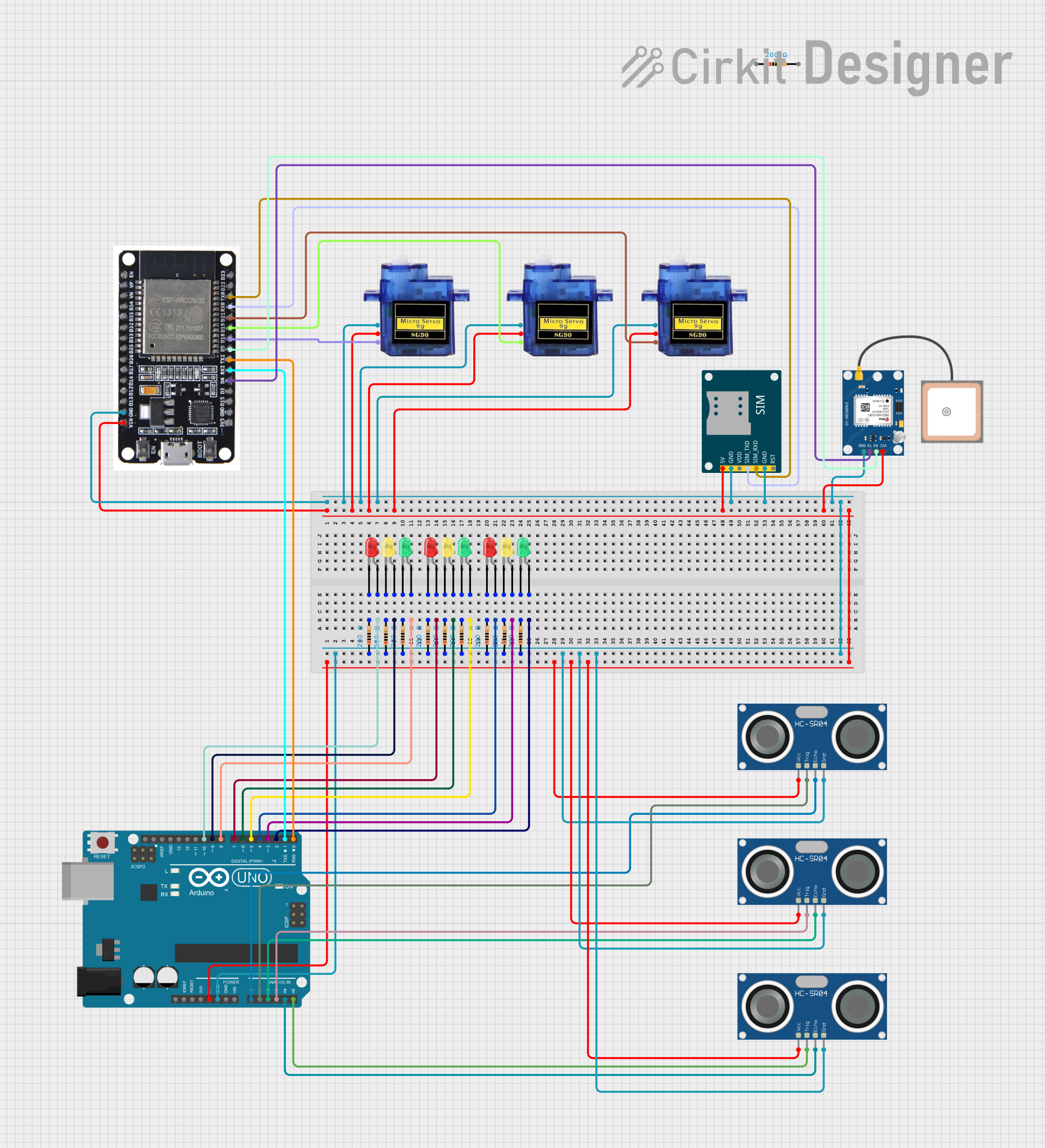 Image of TRASHBIN V1: A project utilizing Ultrasonic Distance Measurement Control Board Rangefinder 3 Bit LED Display in a practical application