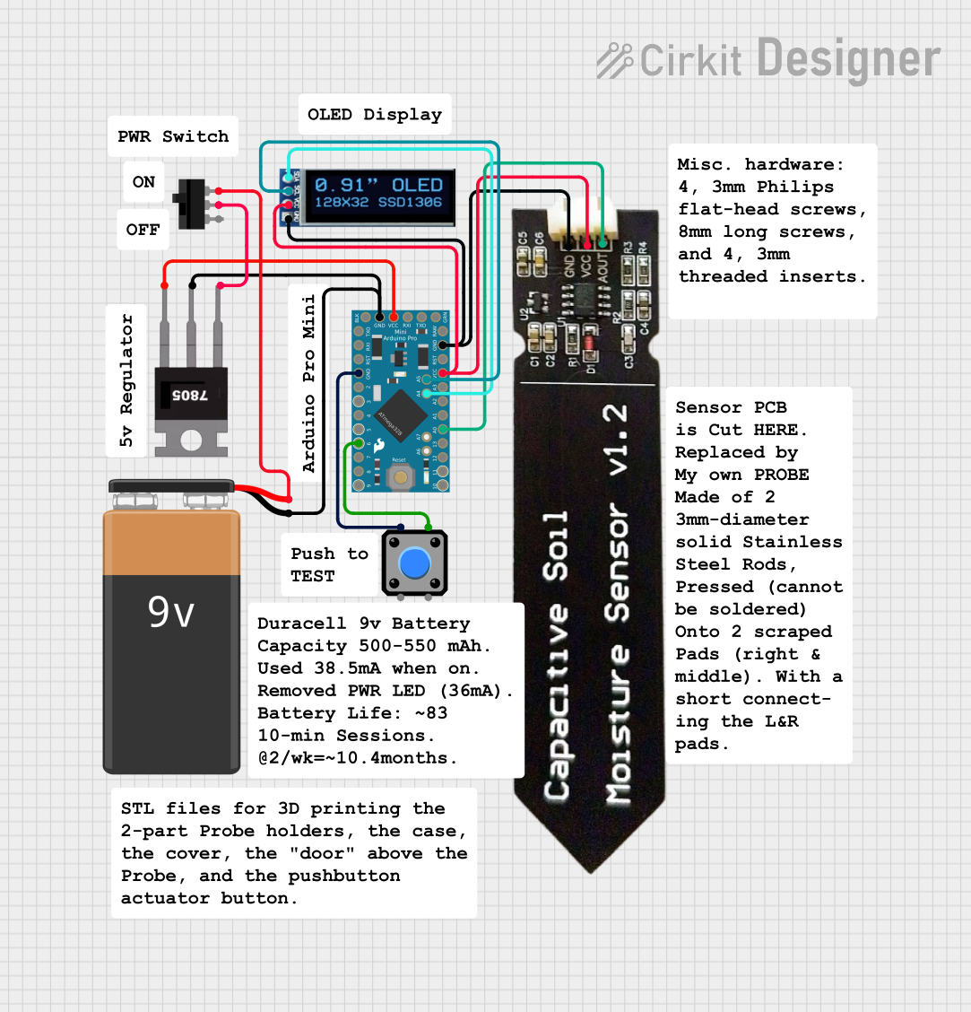 Image of Moisture Sensor Schematic: A project utilizing Lilypad Arduino in a practical application