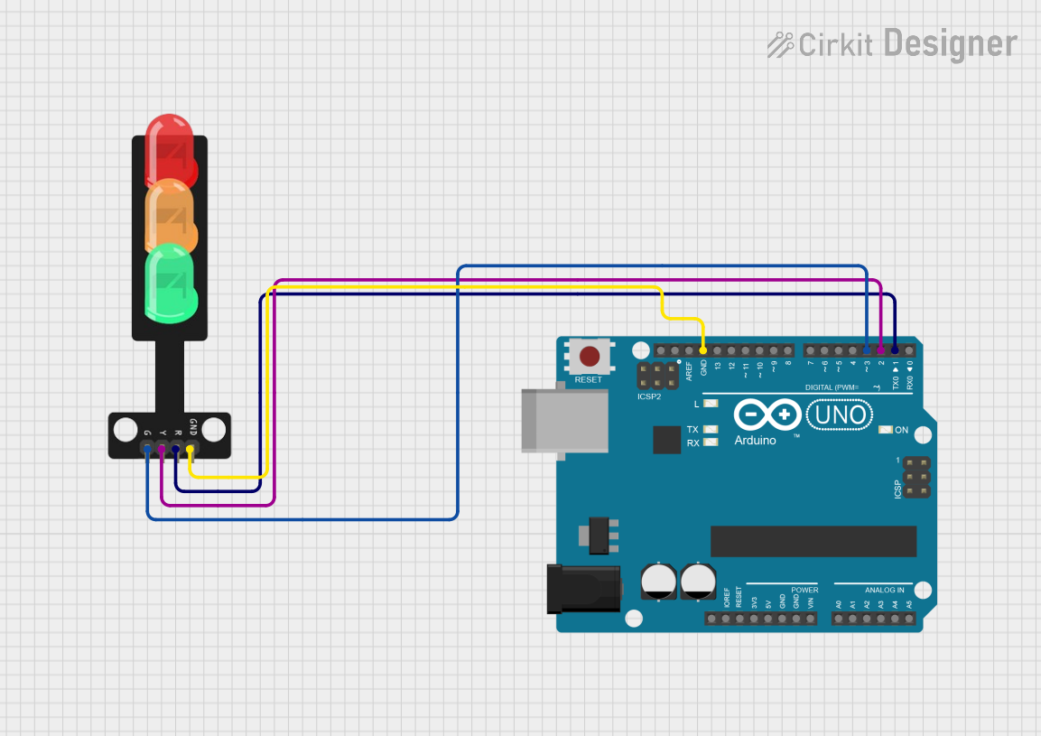 Image of Arduino UNO Controlled Traffic Light System