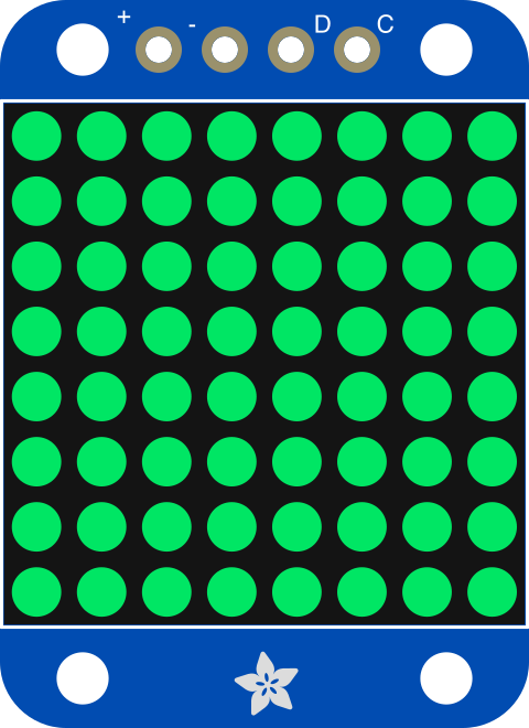 Image of Adafruit Mini 8x8 LED Matrix Backpack - Pure Green