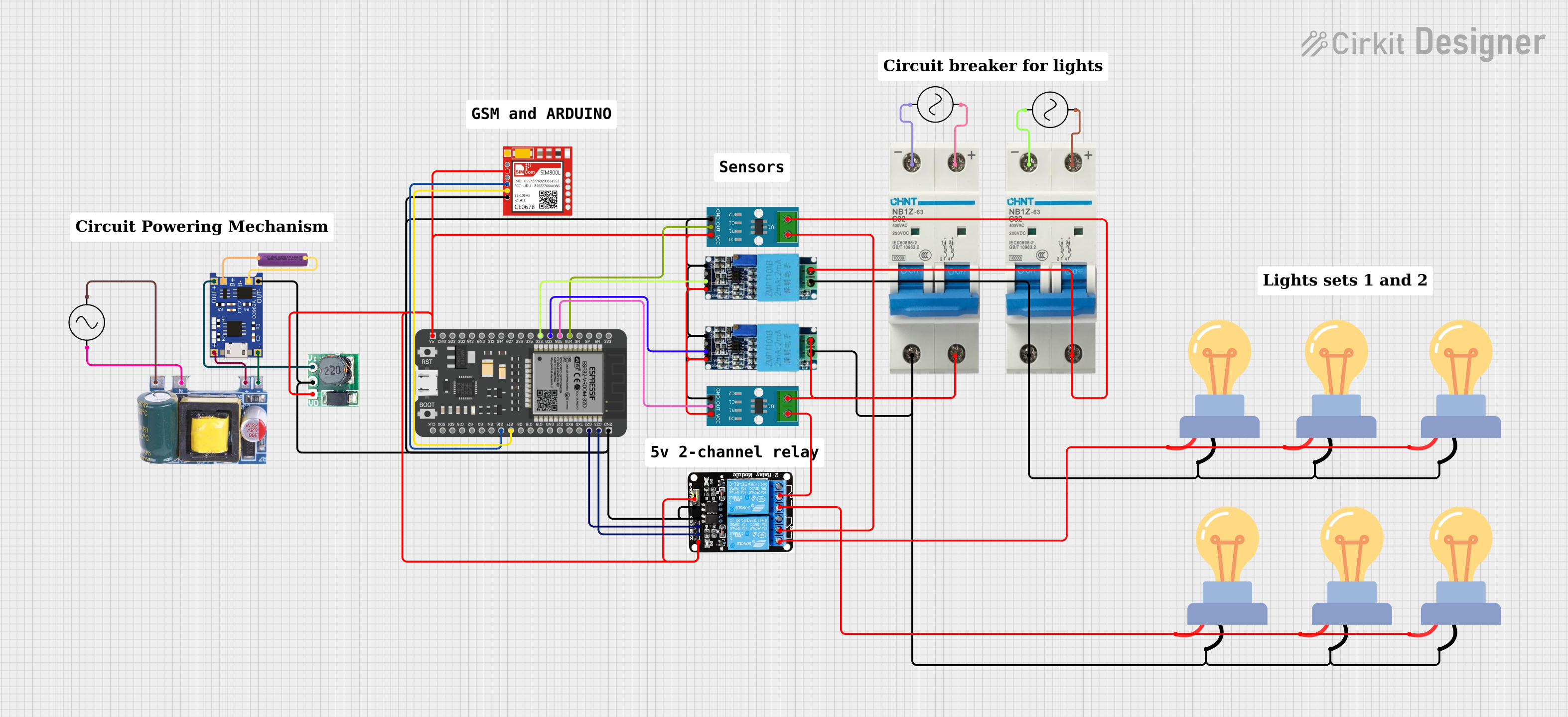 Image of Light monitor project final: A project utilizing ACS712 Current Sensor 5A 20A 30A in a practical application