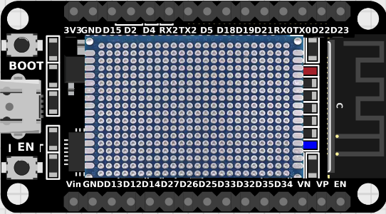 Image of ESP32 (30 pin) back