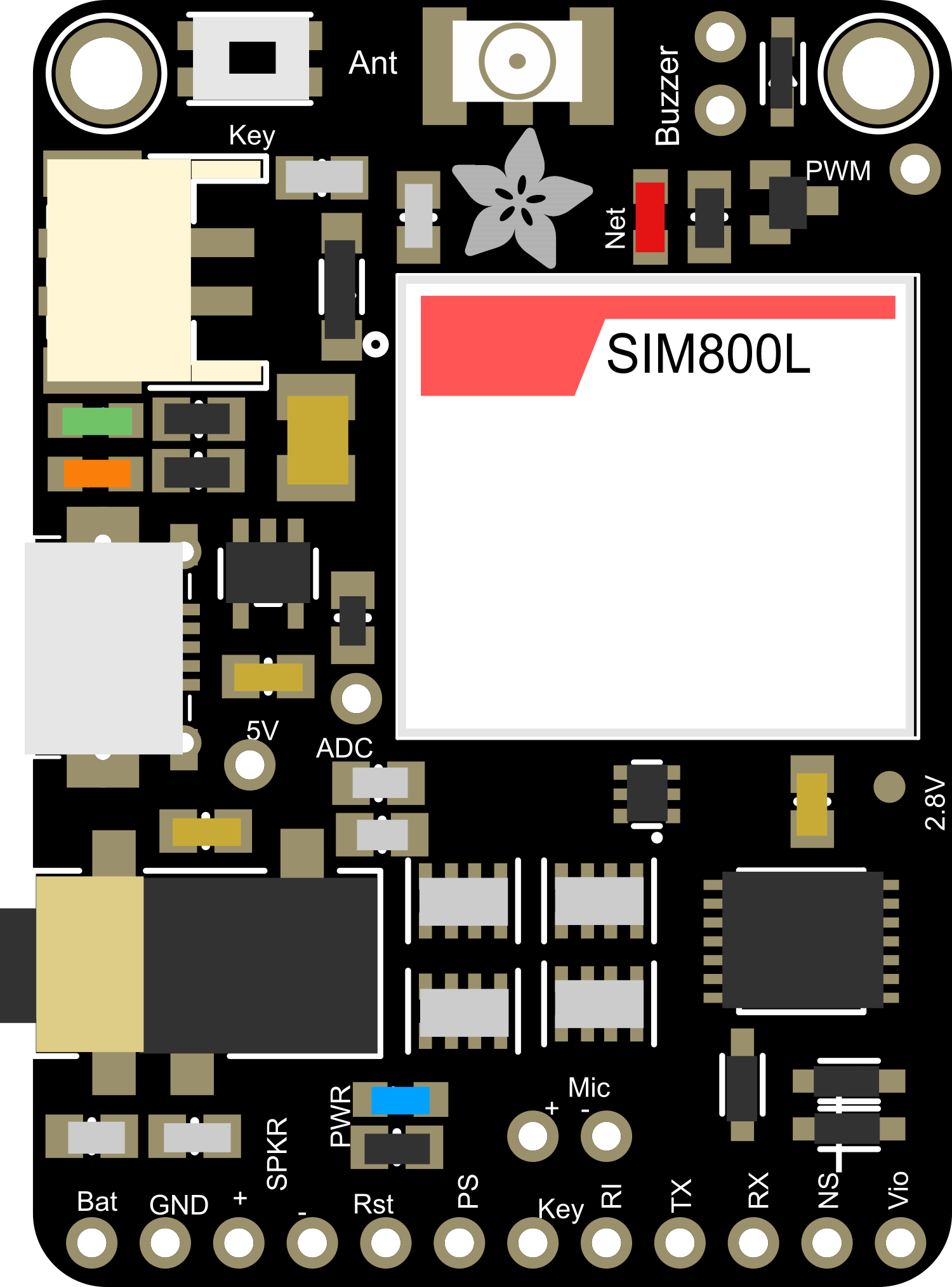 Image of Adafruit FONA - Mini Cellular GSM uFL Breakout