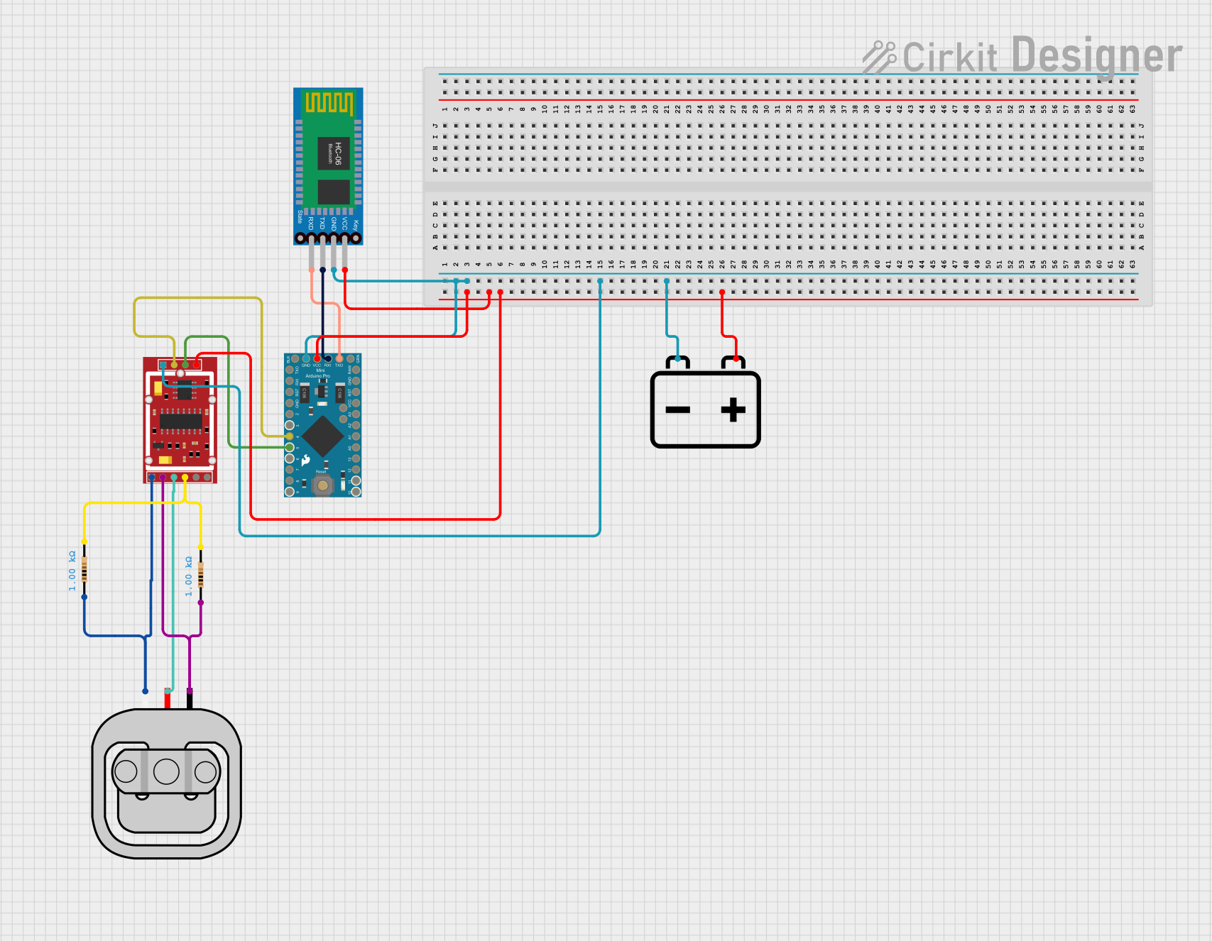 Image of HX711 pro mini bluetooth: A project utilizing HX711 Weighing Sensor Module in a practical application