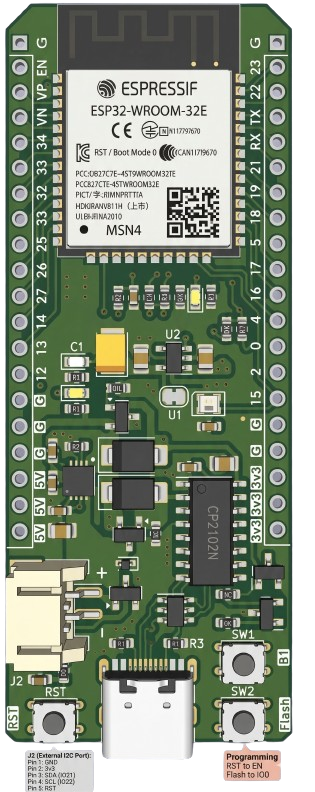Image of esp32-wroom-32e dev board