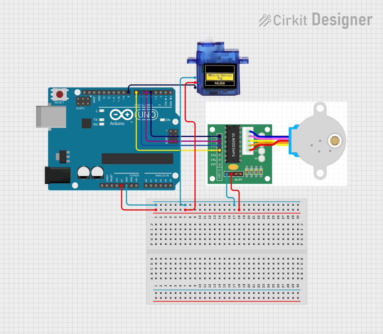 Image of Stepper + Servo: A project utilizing stepper motor one in a practical application