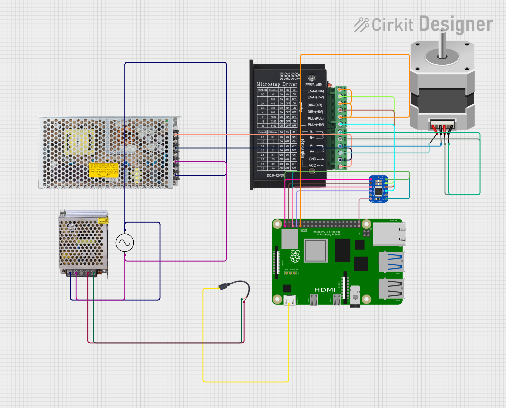 Image of stepper design: A project utilizing Adafruit TXB0104 4-channel Bi-Directional Level Shifter in a practical application