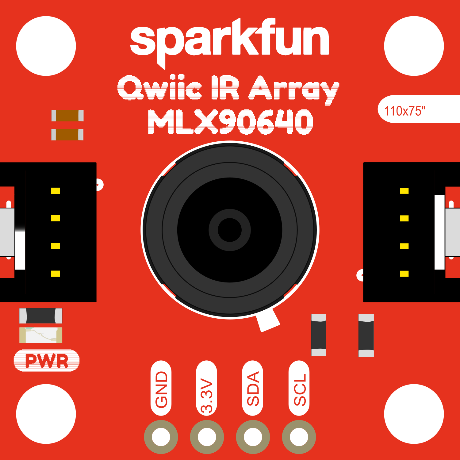 Image of SparkFun IR Array Breakout - 110 Degree FOV, MLX90640 (Qwiic)