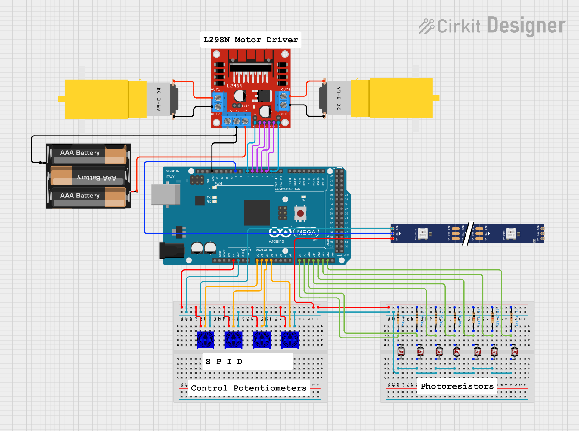 Image of ECE 5 Robot: A project utilizing TSR-3386UT Square Trimming Potentiometer in a practical application