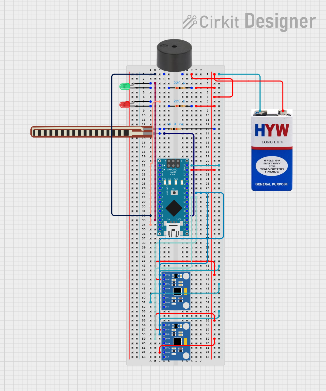 Image of Wrong posture detection ckt: A project utilizing Modul Kebisingan in a practical application