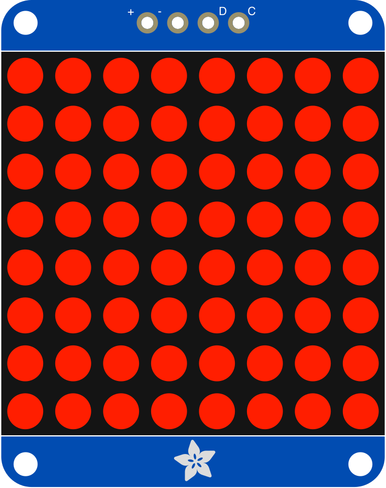 Image of Adafruit 1.2 Inch 8x8 LED Matrix Backpack - Red