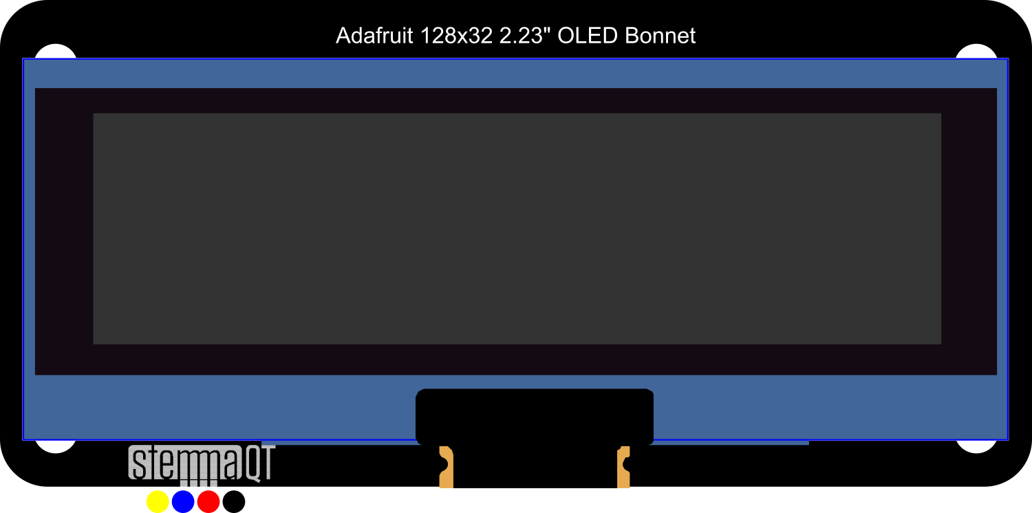 Image of Adafruit 2.23in Monochrome OLED Bonnet for Raspberry Pi