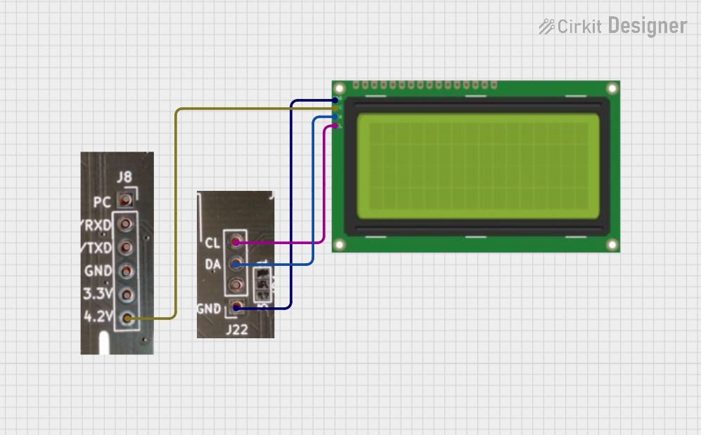 Image of J8 +j22 lcd closeup: A project utilizing LCD Display 16x4 I2C in a practical application