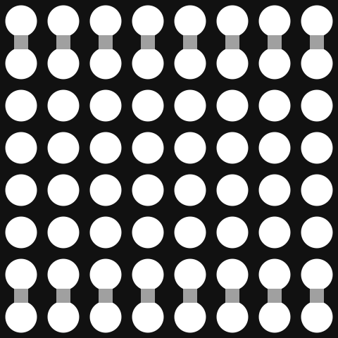 Image of 20mm 8x8 dot matrix row cathode led display with narrow pcb pads