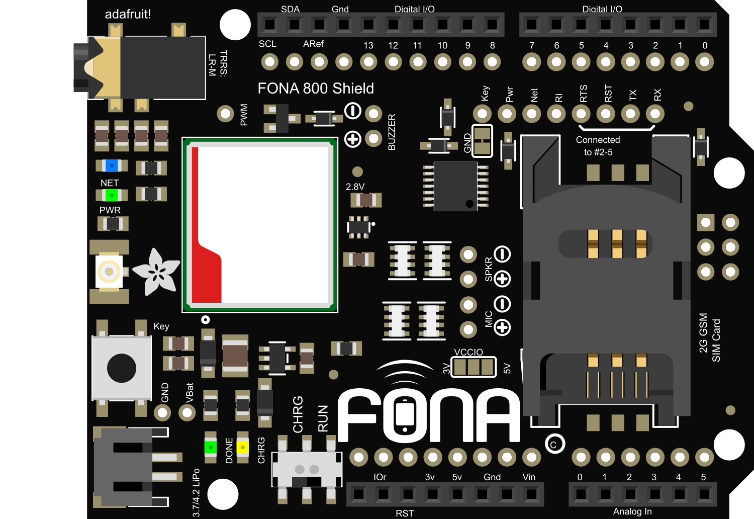 Image of Adafruit FONA 800 Shield