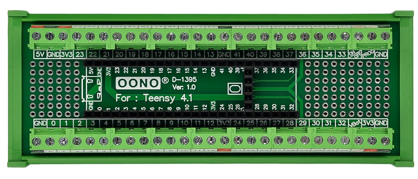 Image of Terminal Block Breakout Board Module for Teensy 4.1, DIN Rail Mount Version