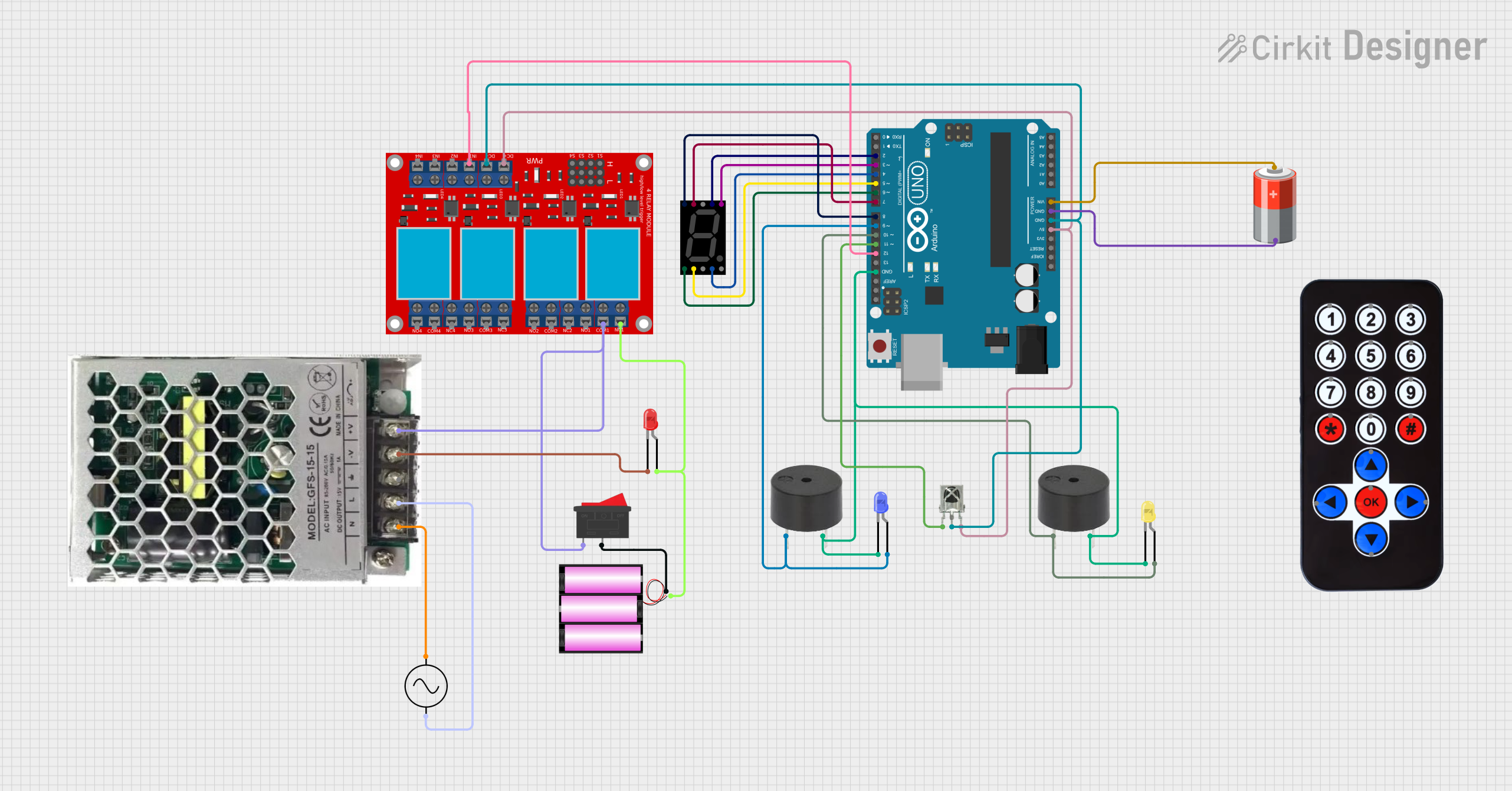 Image of Arduino-Controlled IR Remote Relay with Visual Indicators