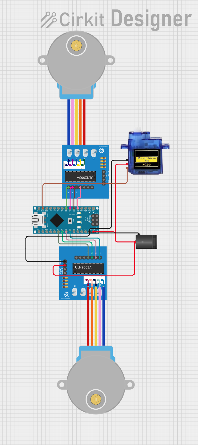 Image of nano plus servo: A project utilizing ULN2003A breakout board in a practical application