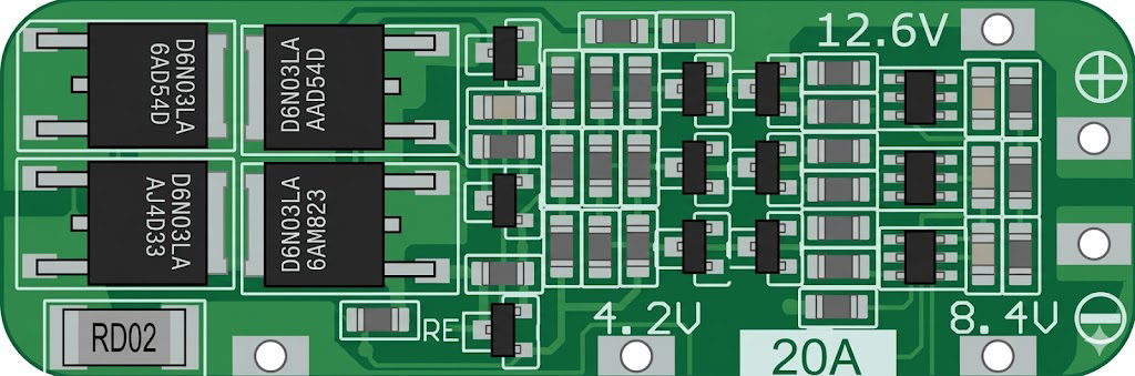 Image of 3s Bms with balancer 11.1v-12.6v