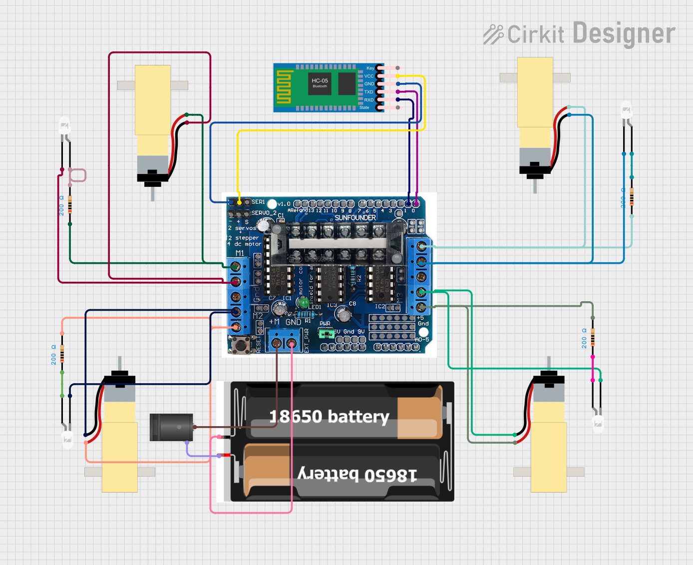 Image of Bluetooth Car Diagram: A project utilizing L298P drive shield in a practical application