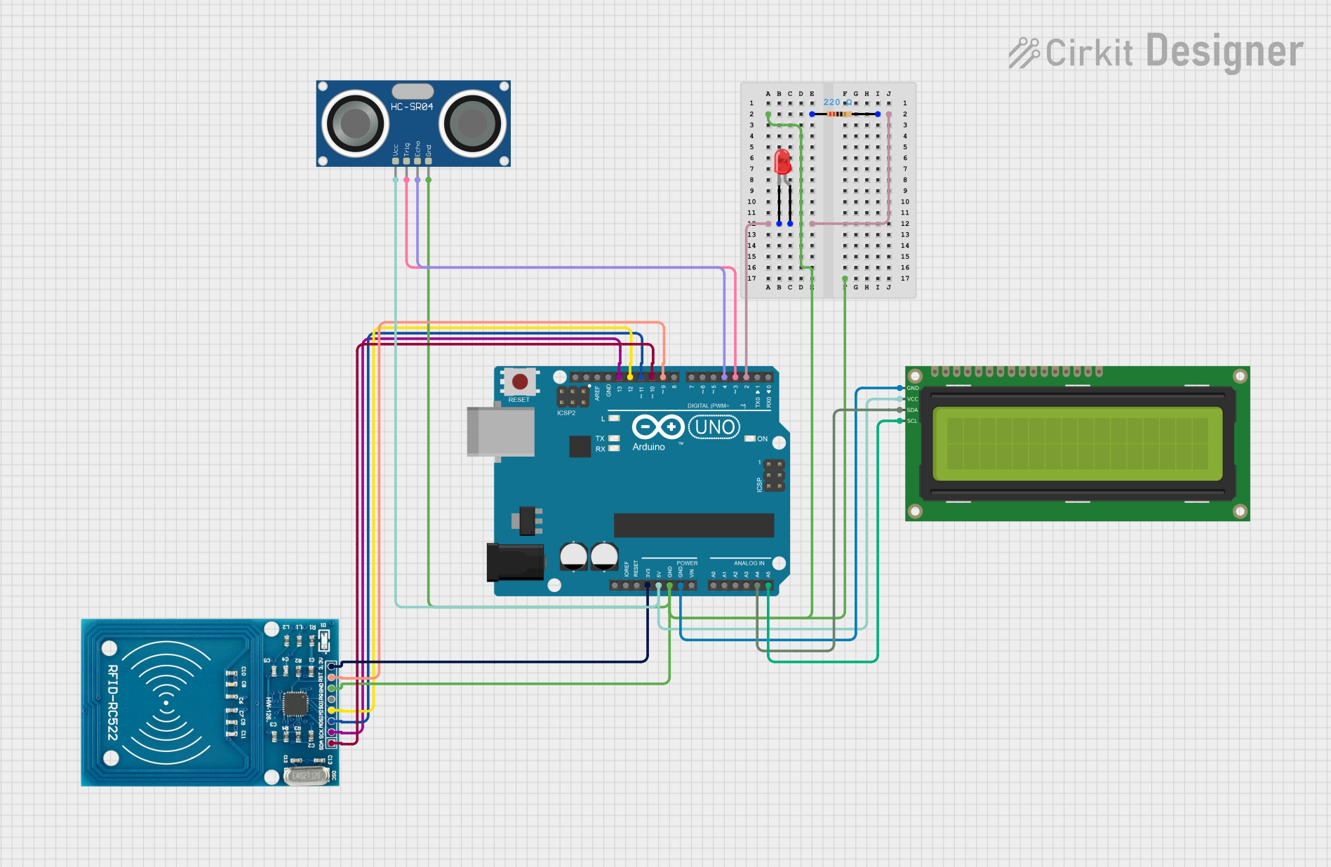 Image of RFID with LCD I2C and Servo: A project utilizing u2c in a practical application