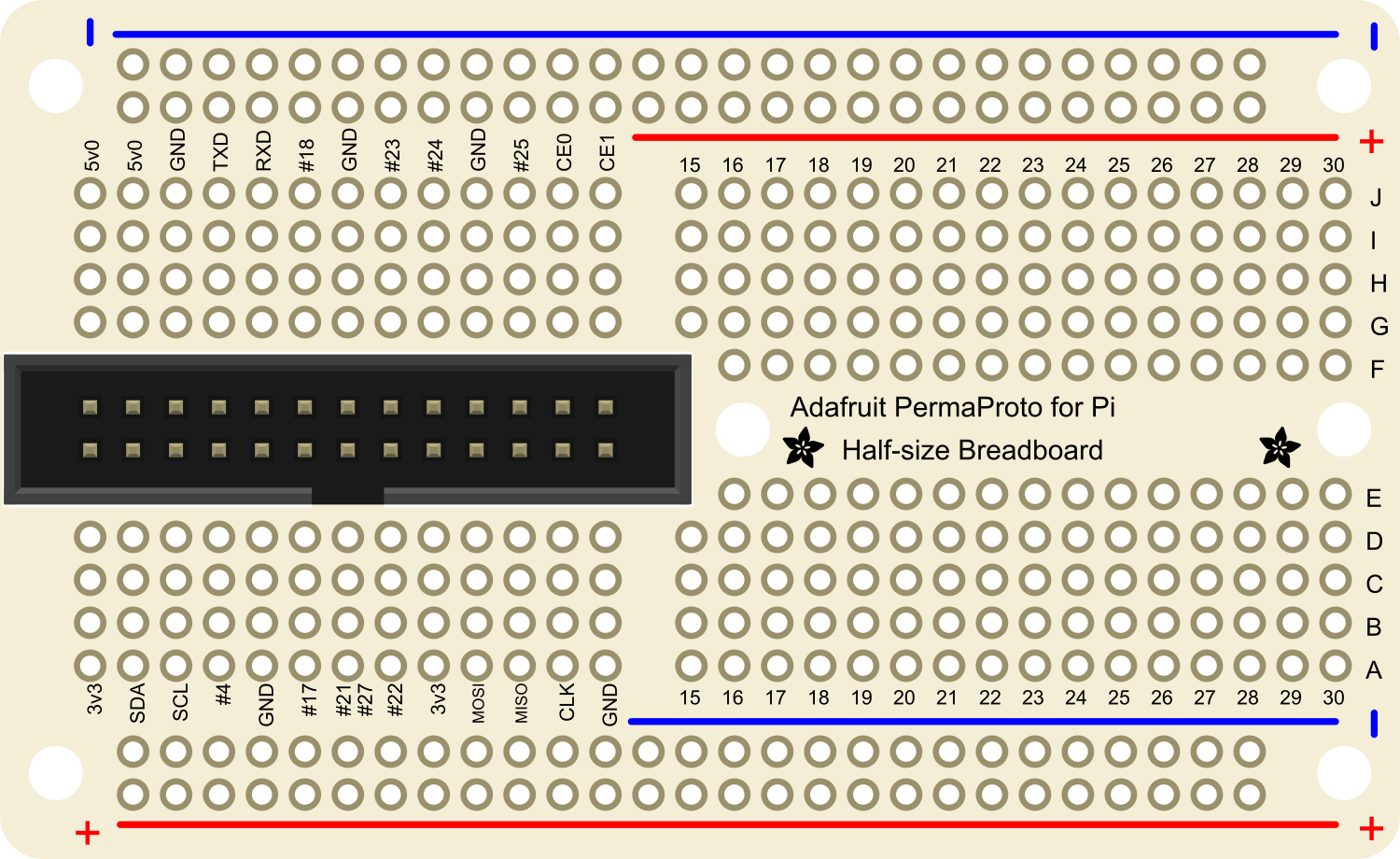 Image of Adafruit Raspberry Pi Perma Proto Half