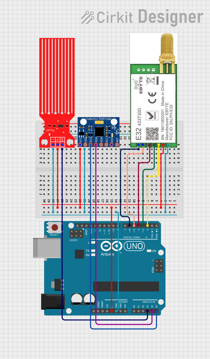 Image of Arduino UNO-Based Water Level Monitoring System with MPU-6050 and LoRa Communication