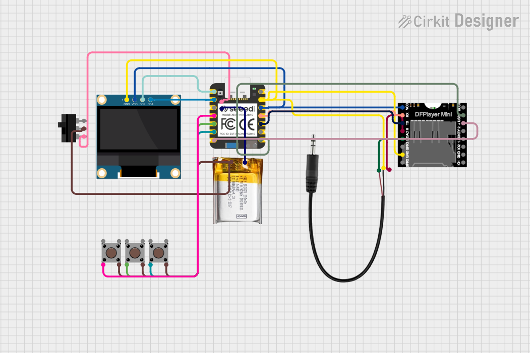 Image of MP3 player: A project utilizing Adafruit Music Maker Shield no Amp in a practical application