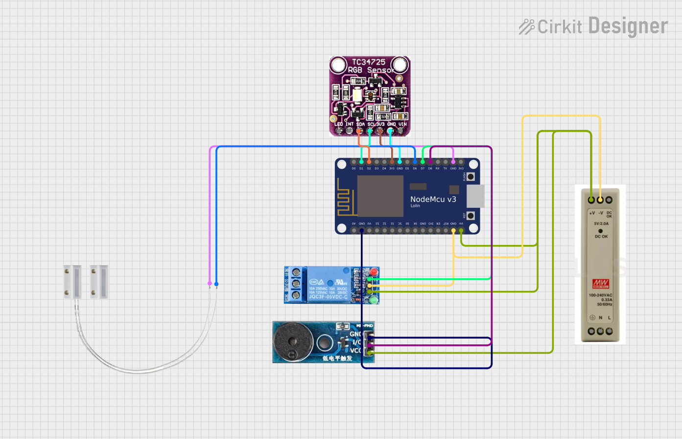 Image of NodeMCU 8266 V3 rgb color sensor buzzer: A project utilizing Flora TCS34725 Color Sensor in a practical application