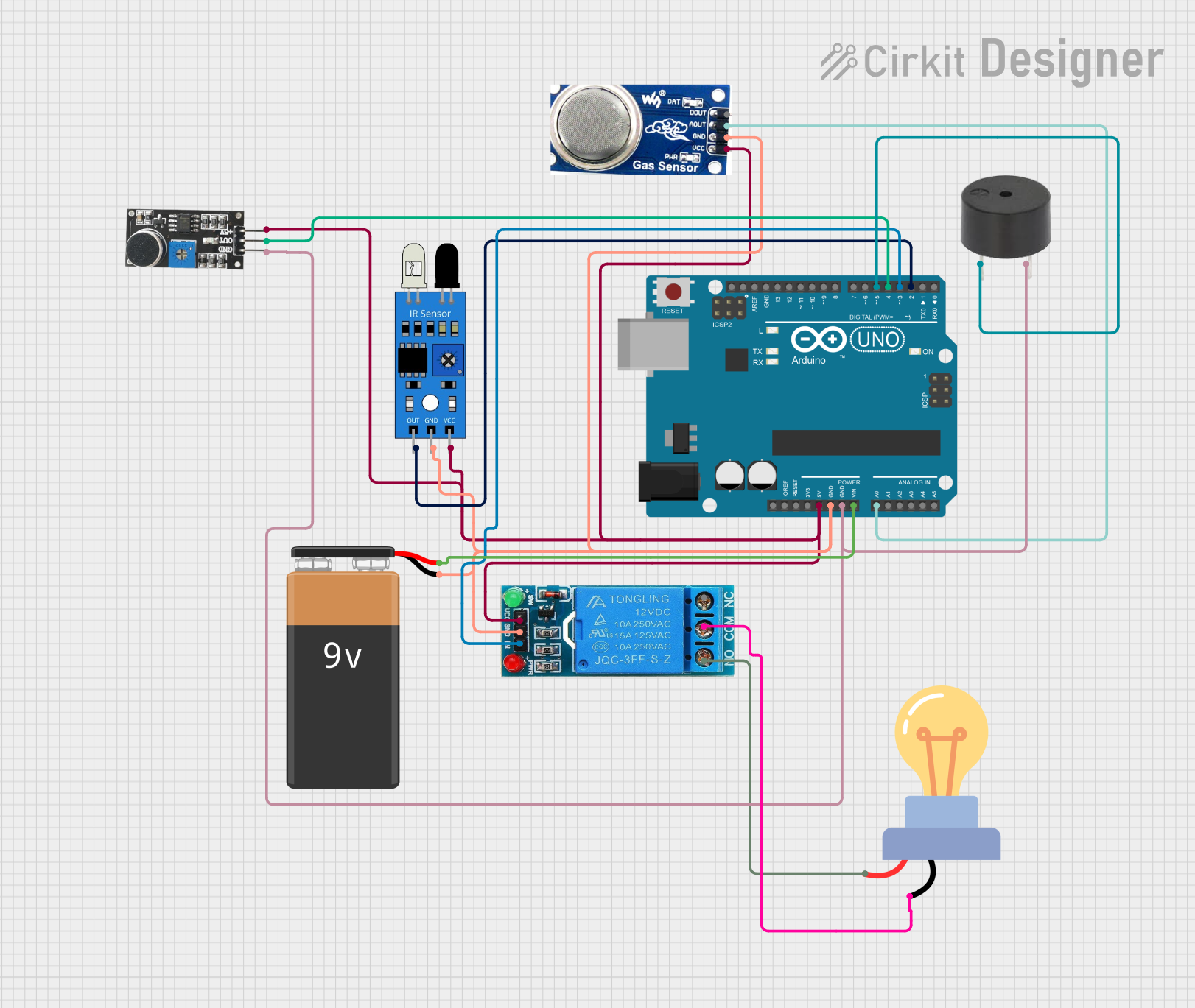 Image of Arduino UNO-Based Environmental Monitoring and Alert System with AC Control