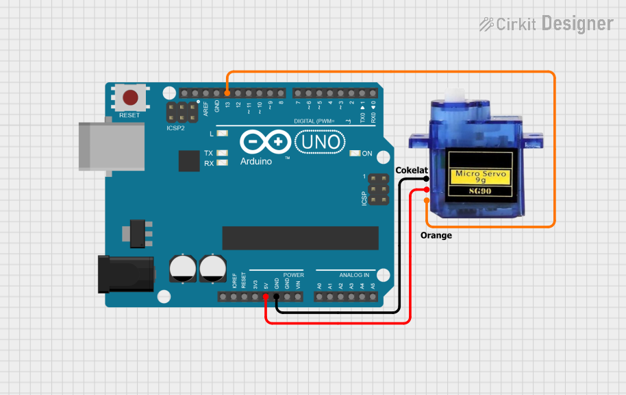 Image of Servo 9G: A project utilizing Micro servo 9G in a practical application