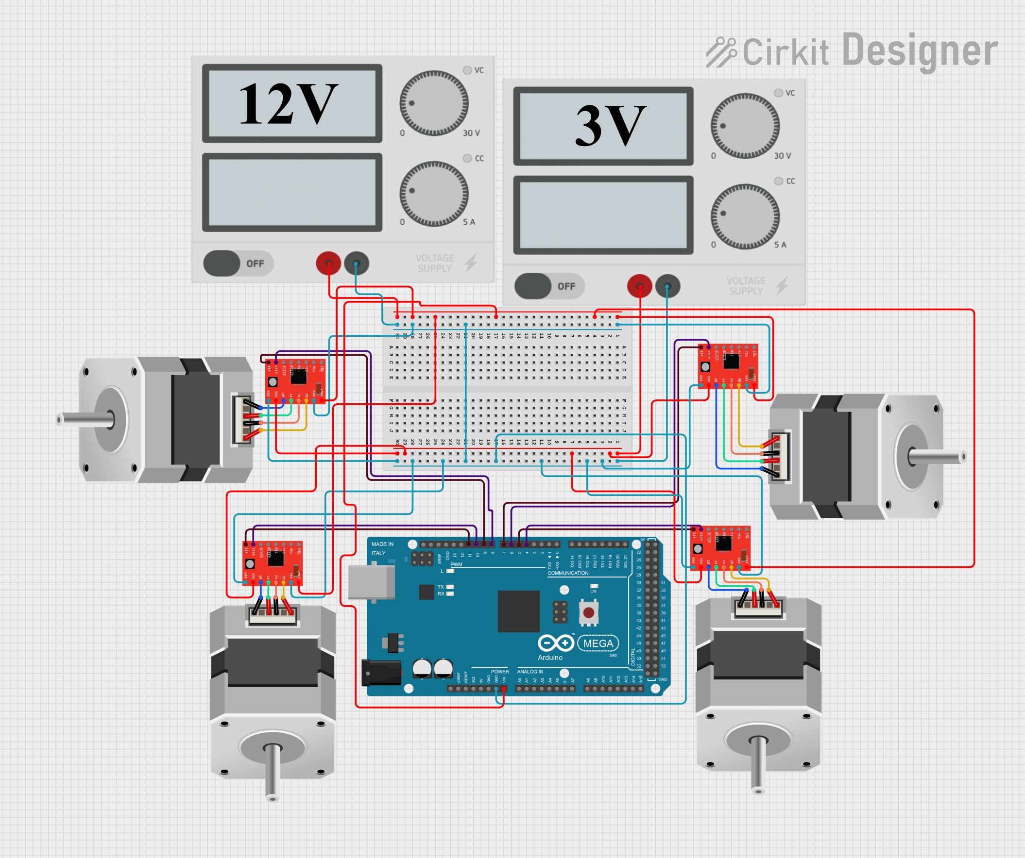 Image of Copy of 1: A project utilizing A4988 Stepper Motor Driver (Red) in a practical application