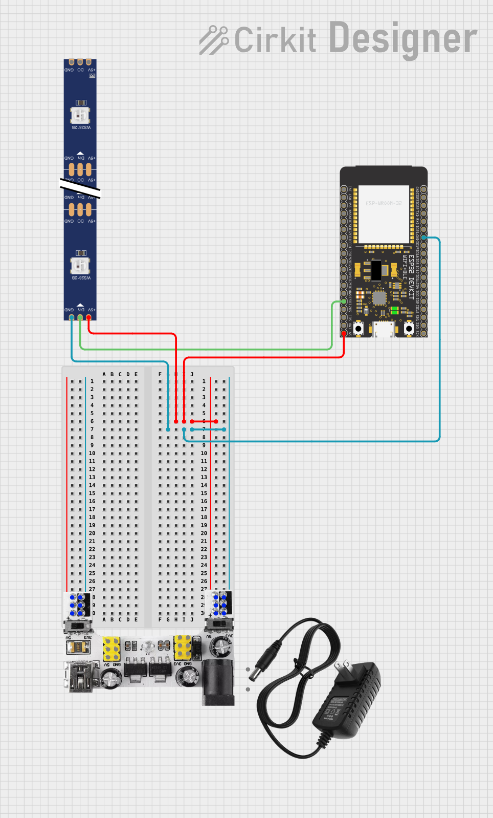 Image of WLED Addressable LED: A project utilizing ESP32-WROOM in a practical application