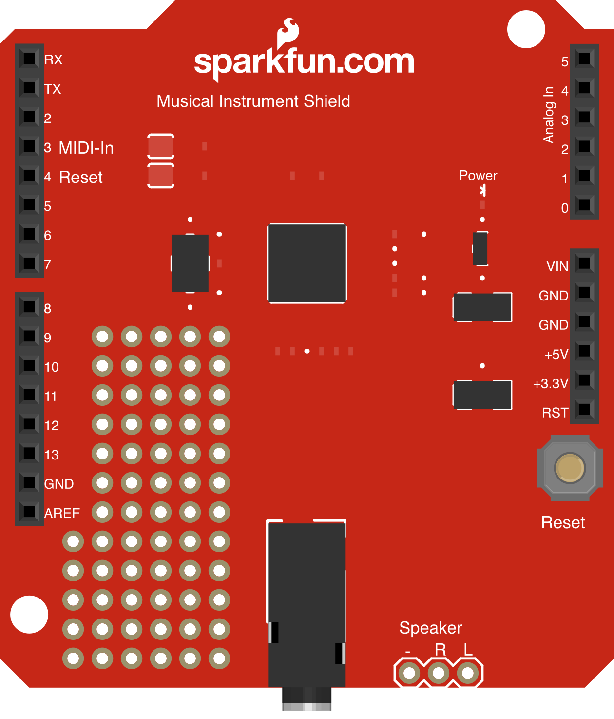 Image of SparkFun Musical Instrument Shield v1.3
