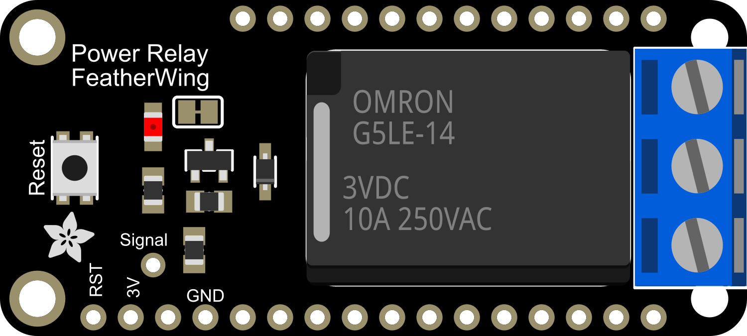 Image of Adafruit PowerRelay Feather Wing