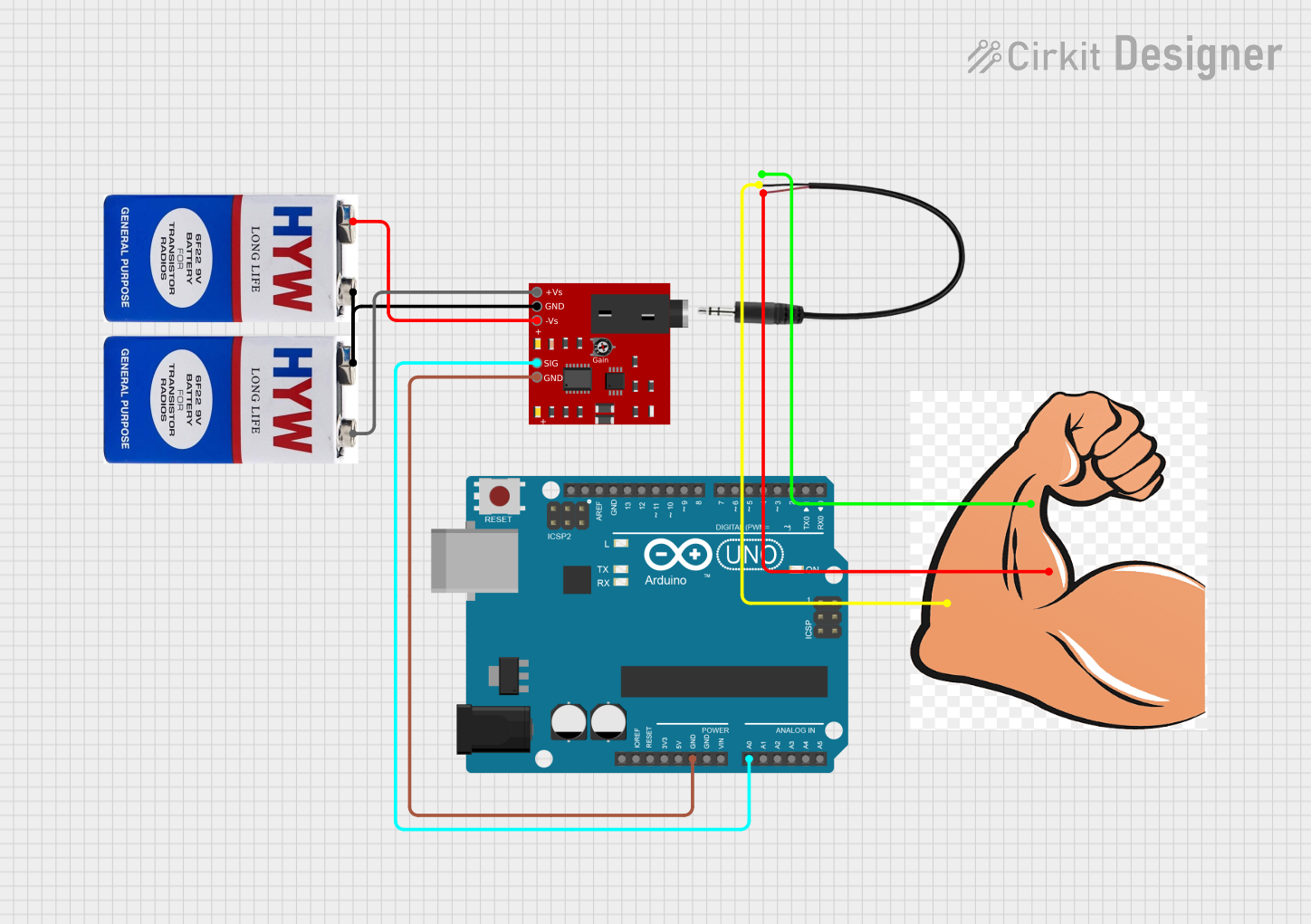 Image of EMG: A project utilizing Advancer Muscle Sensor V3 in a practical application