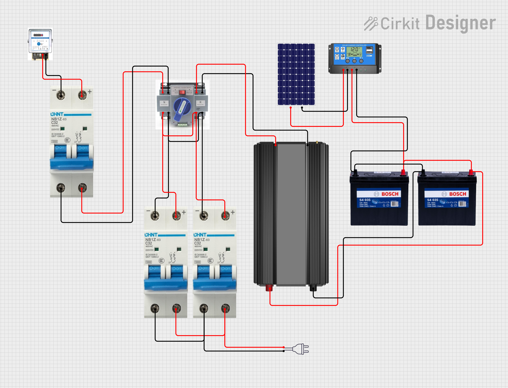 Image of SOLAR SETUP FOR HOME (ATS): A project utilizing Dual Power Automatic Transfer Switch in a practical application