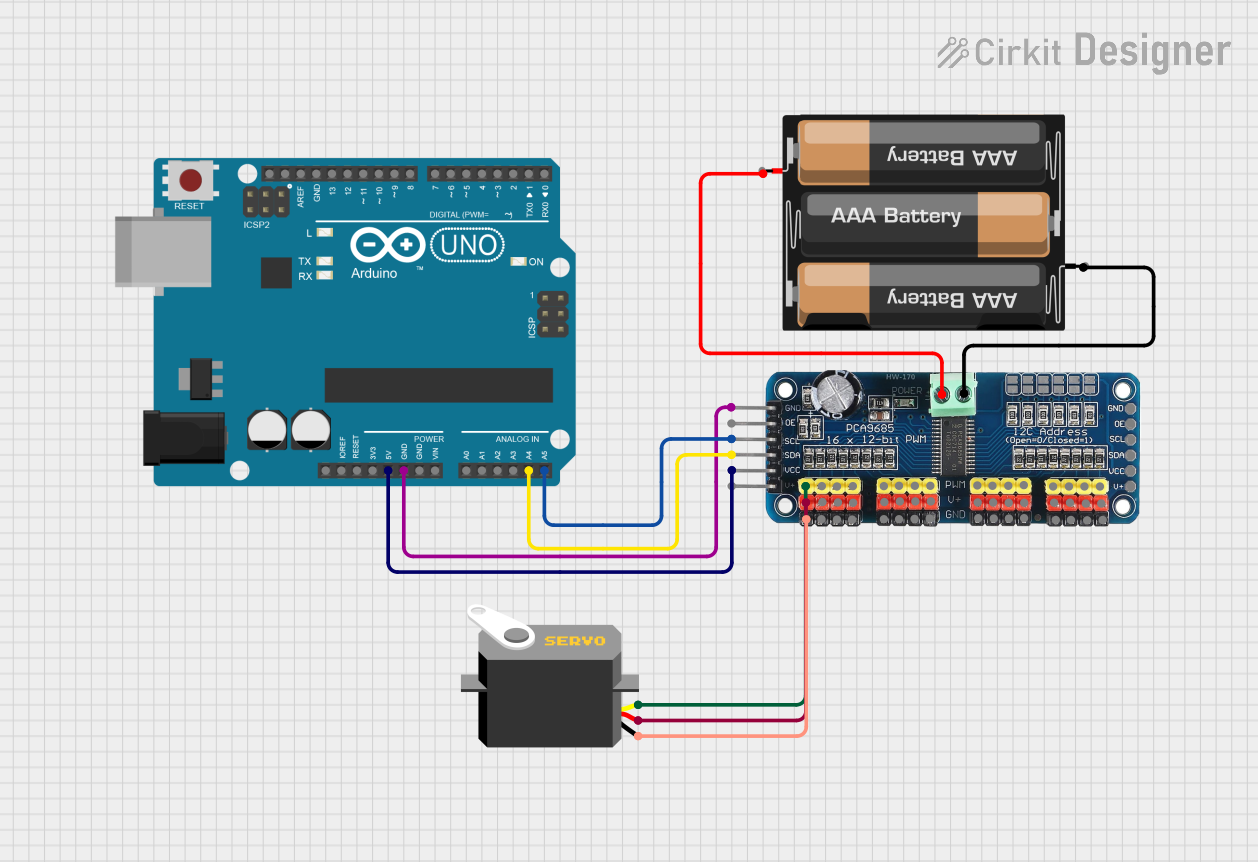 Image of pwm servo: A project utilizing 16-Channel PWM Servo Driver in a practical application