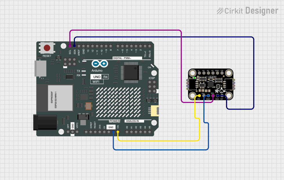 Image of circuit: A project utilizing Adafruit HMC5883L Triple-axis Magnetometer in a practical application