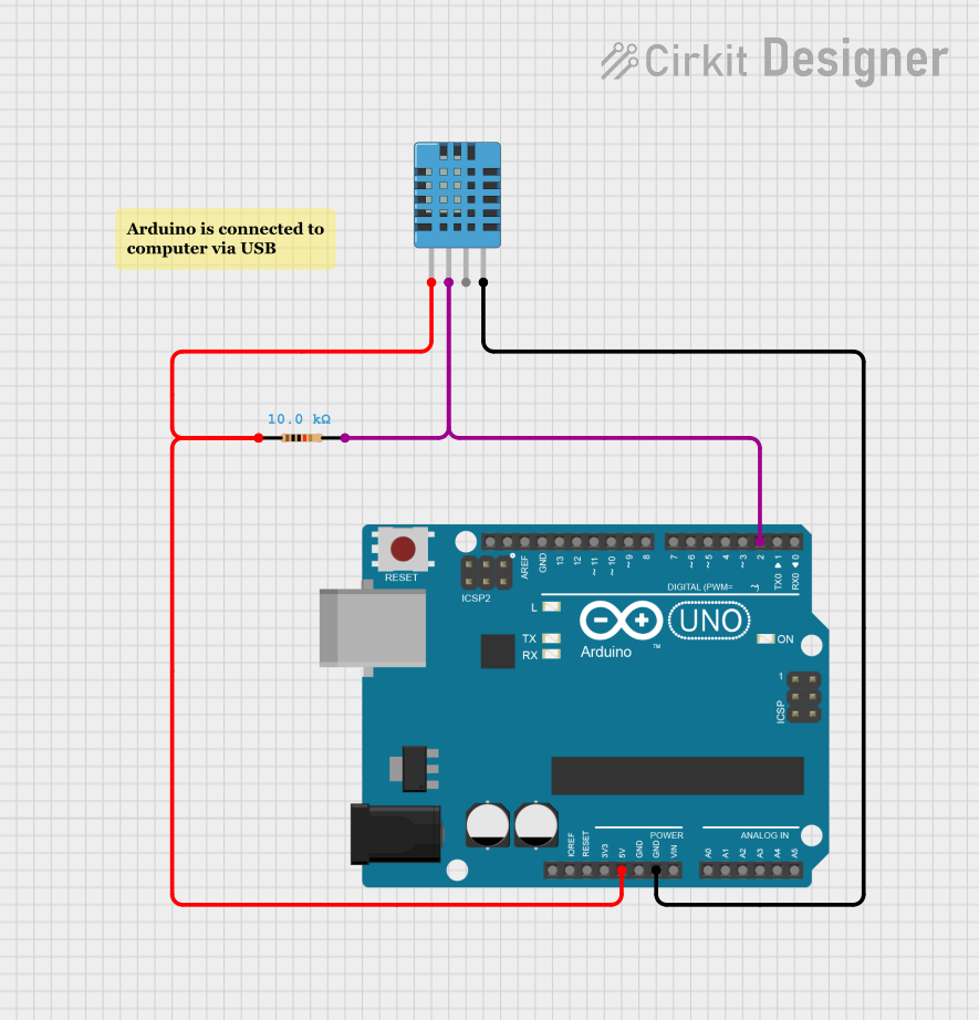 Image of Arduino UNO with DHT11 Temperature and Humidity Sensor