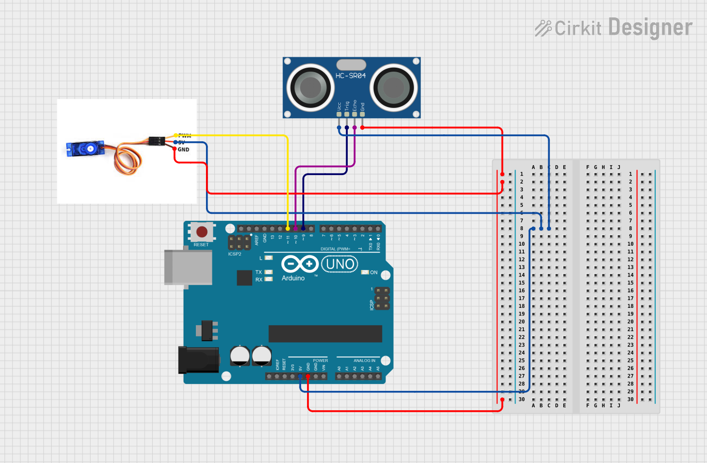 Image of ultrasonic radar: A project utilizing ultrasonic sensor in a practical application