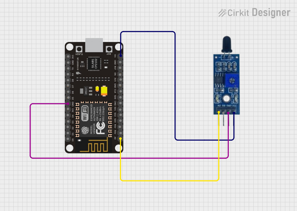 Image of Flame Sensor: A project utilizing SparkFun ESP8266 Thing in a practical application