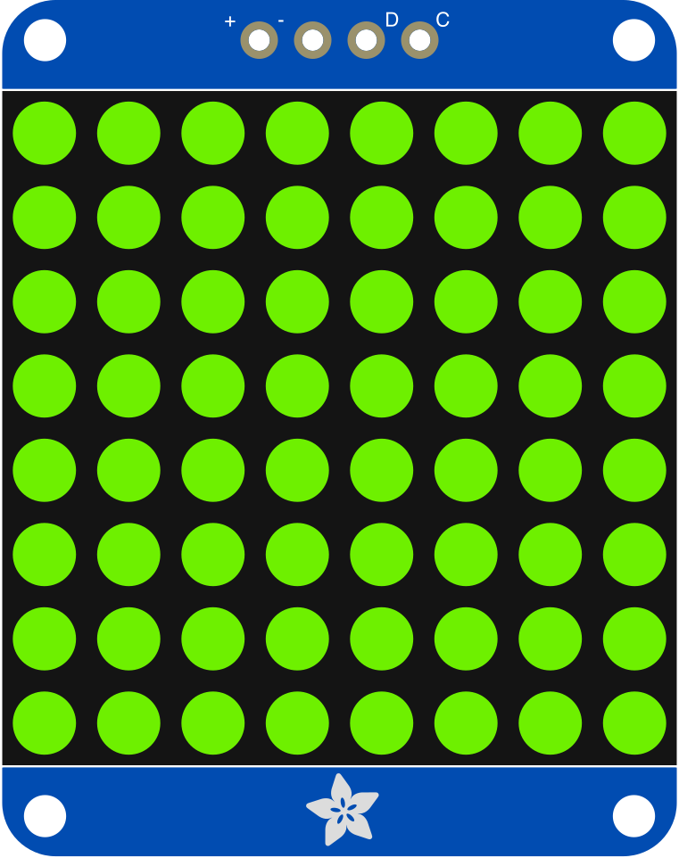 Image of Adafruit 1.2 Inch 8x8 LED Matrix Backpack - Yellow-Green
