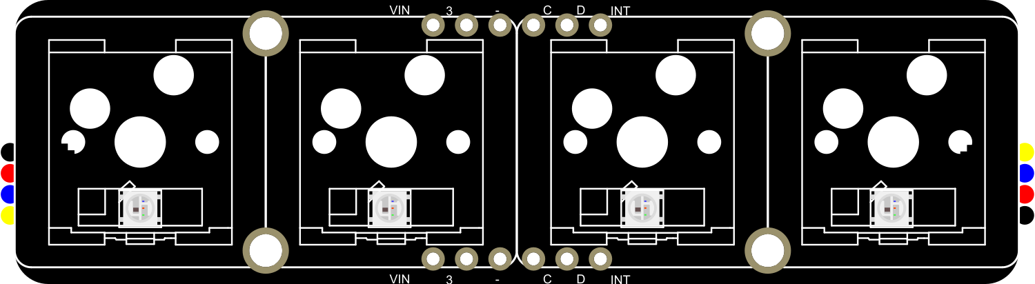 Image of Adafruit NeoKey 1x4 QT I2C