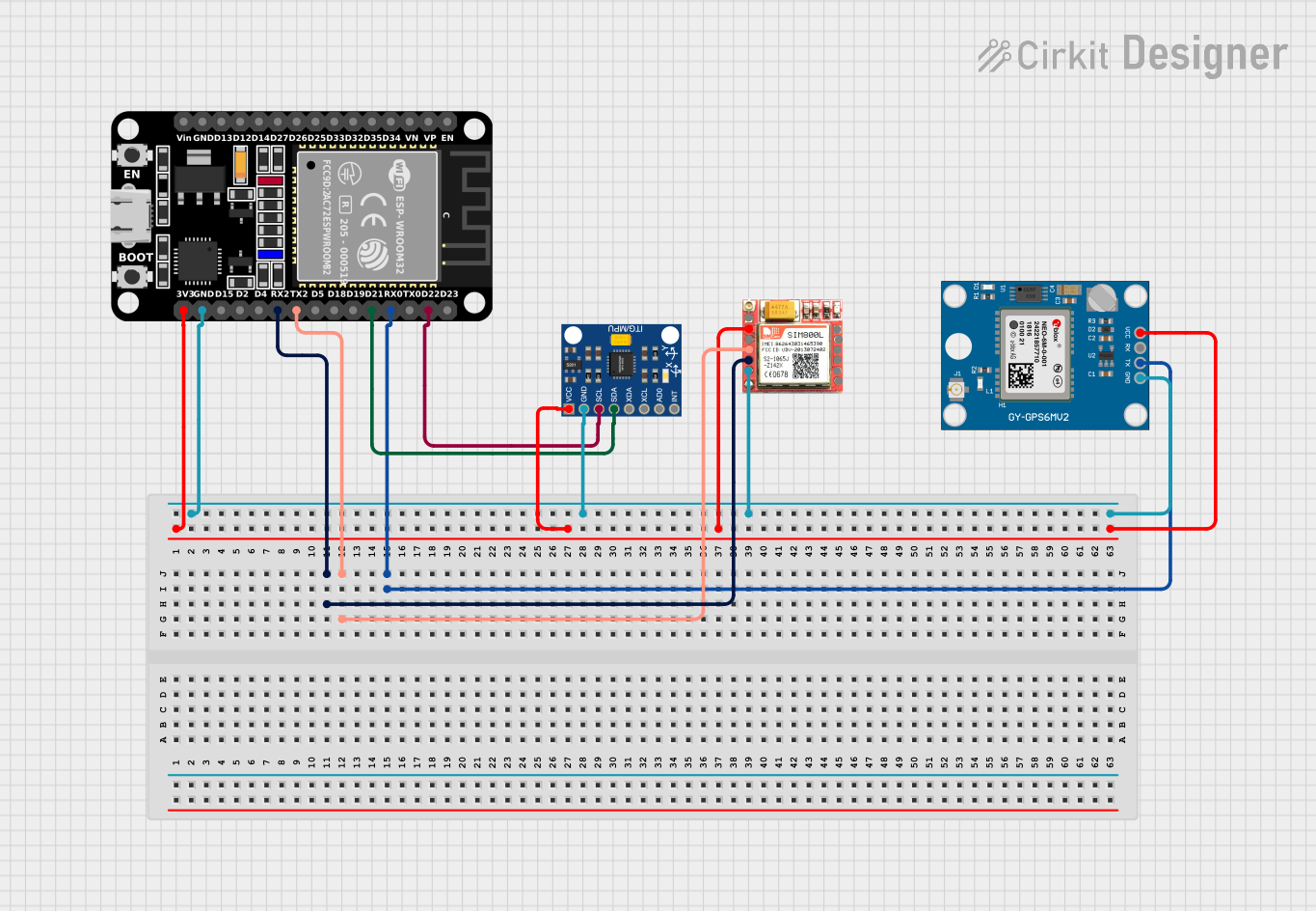 Image of ESP32-Based Accident Detection and GPS Tracking System with GSM Notification