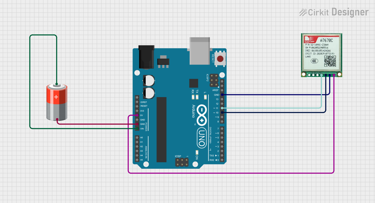 Image of GSMmodule: A project utilizing Sim A7670c in a practical application