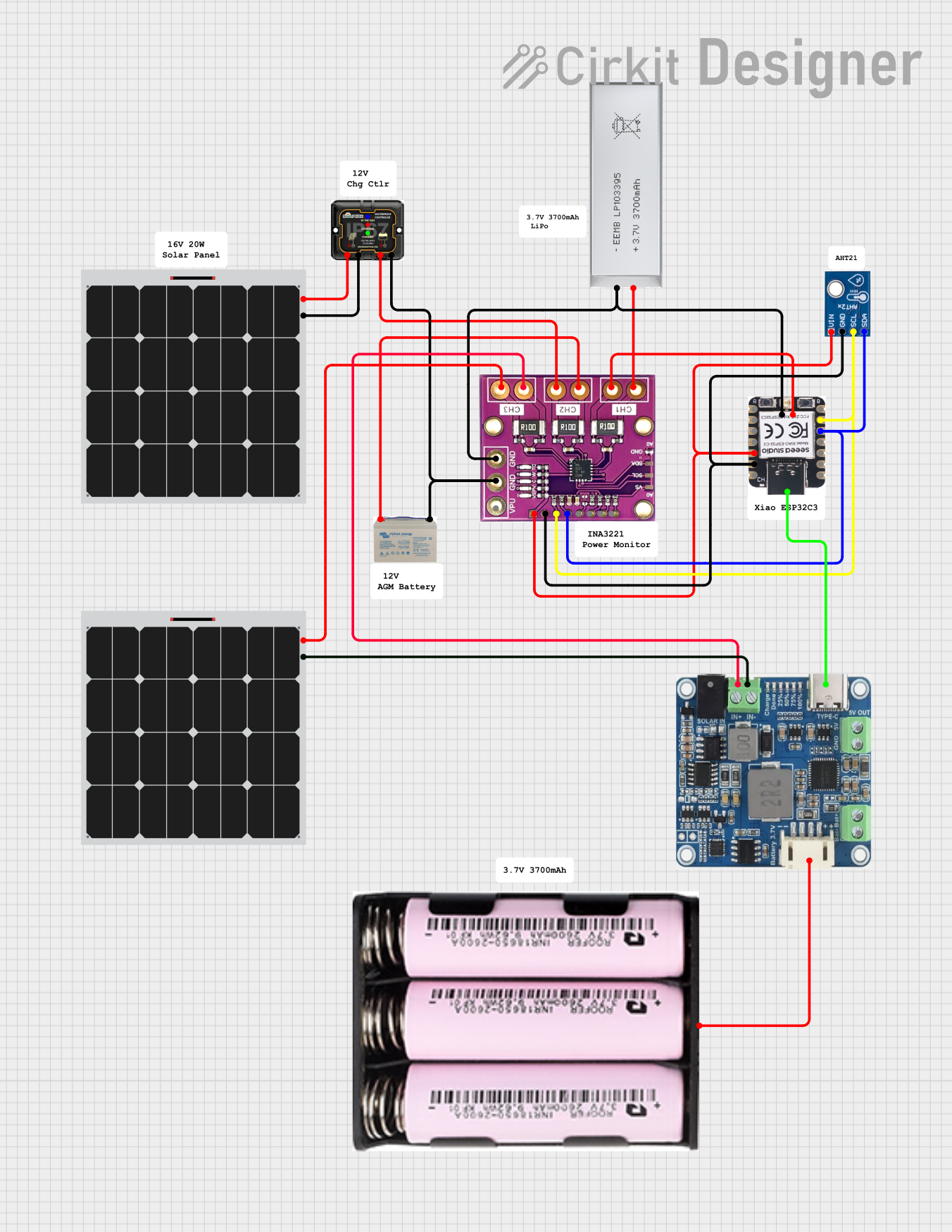 Image of Gen Shed Xiao ESP32C3 INA3221 AHT21 -1: A project utilizing INA 3221 Power Monitor in a practical application