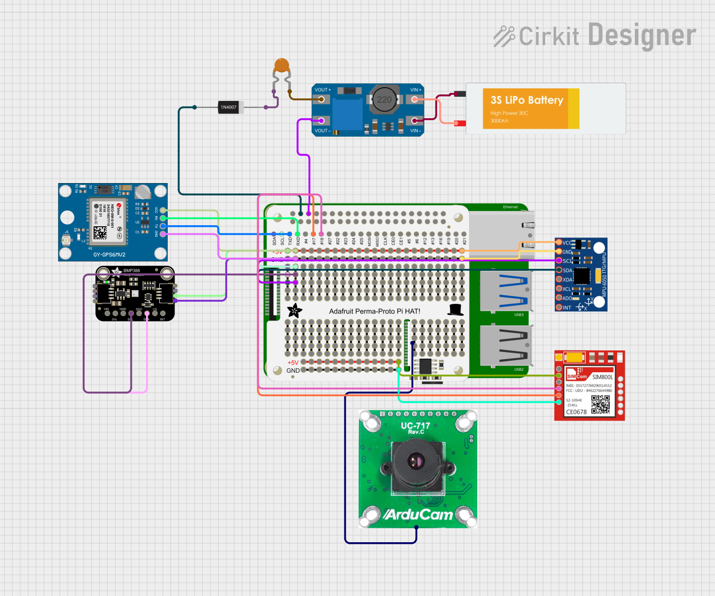 Image of Rocket: A project utilizing Adafruit Perma Proto Small Mint in a practical application