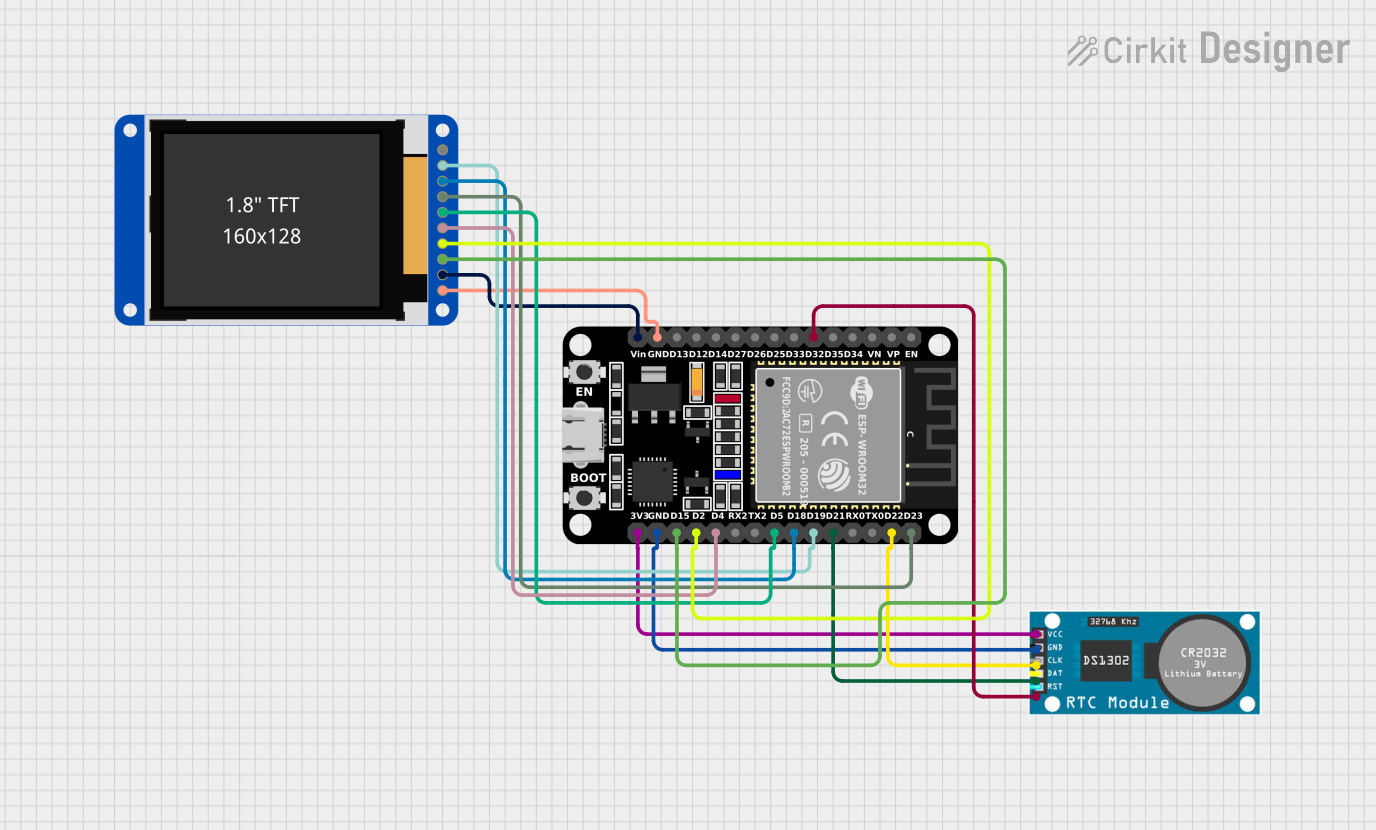 Image of Kello tft-näytöllä: A project utilizing Adafruit Precision RTC FeatherWing in a practical application